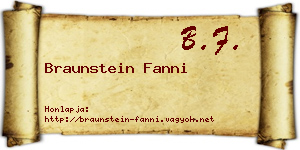 Braunstein Fanni névjegykártya
